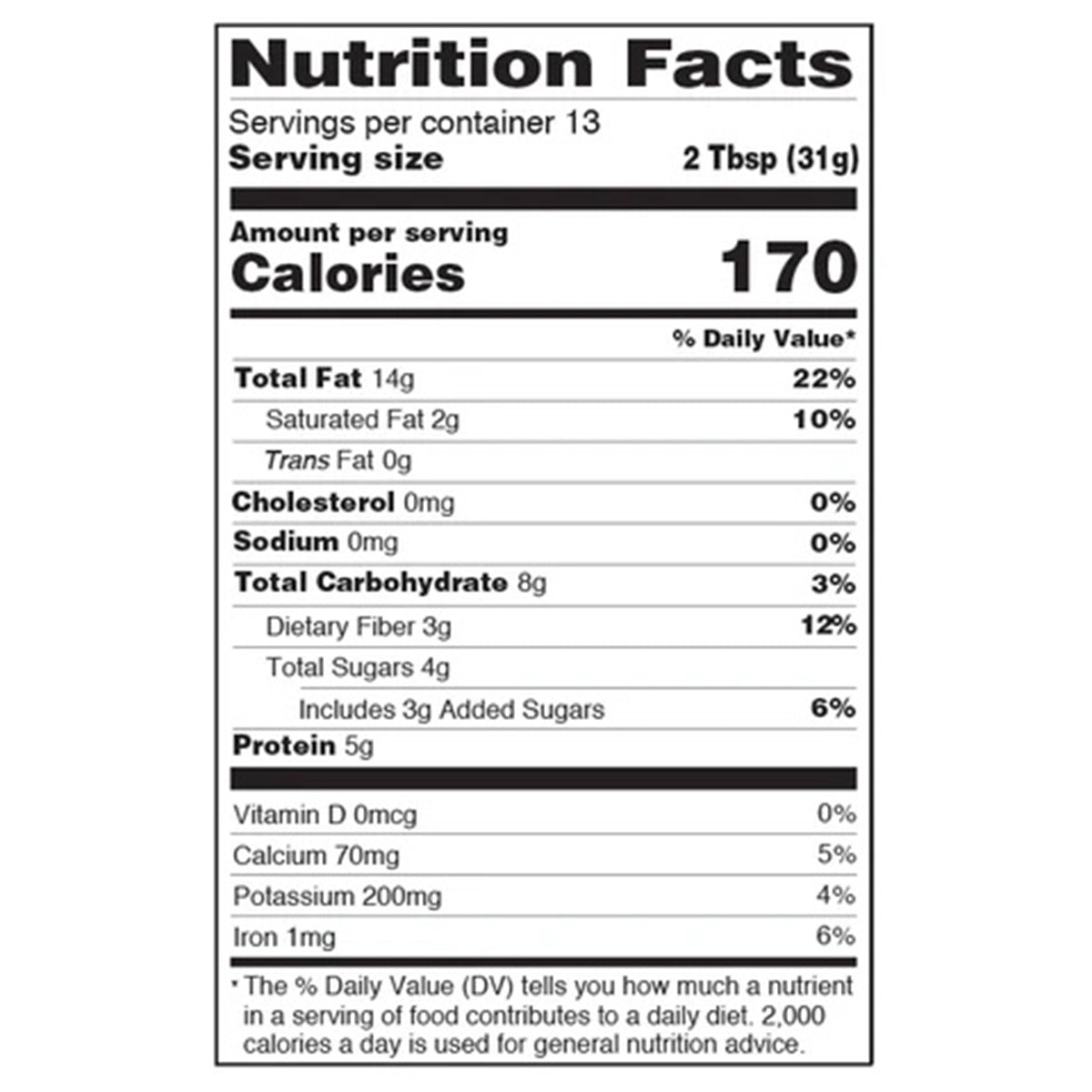 Cinnamon Almond Butter Nutritional Facts